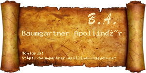 Baumgartner Apollinár névjegykártya